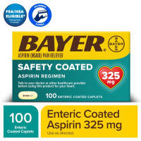 Bayer Aspirin Alivio del Dolor y Protección Cardiovascular, 325 mg, 100 Tabletas