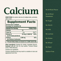 Calcio 1200 mg con Vitamina D3 1000 UI - 120 Cápsulas Blandas