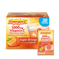Vitamina C 1000 mg en Polvo Efervescente Sabor Naranja para el Sistema Inmunológico - 30 Sobres