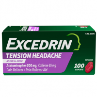 Excedrin Tension Headache Alivio para el Dolor de Cabeza por Tensión, 500 mg de Acetaminofén y 65 mg de Cafeína, 100 Capletas