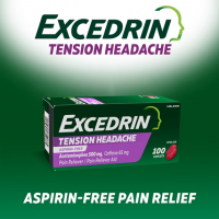 Excedrin Tension Headache Alivio para el Dolor de Cabeza por Tensión, 500 mg de Acetaminofén y 65 mg de Cafeína, 100 Capletas