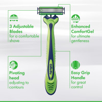 Máquinas de Afeitar Desechables Gillette Sensor3 Sensitive de 3 Hojas para Hombre - 4 Unidades