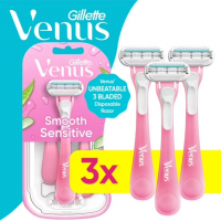 Máquina de Afeitar para Mujer con 3 Hojas para Piel Sensible - Paquete de 3 Unidades