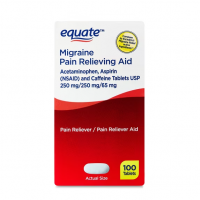 Equate Alivio para la Migraña, 250 mg de Acetaminofén, 250 mg de Aspirina y 65 mg de Cafeína, 100 Tabletas