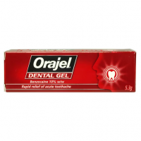 Orajel Gel para Alivio del Dolor Dental y Bucal, 20% Benzocaína, Tubo de 0.25 oz (7 g)