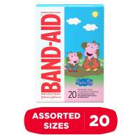Vendas Adhesivas (curitas) Band-Aid Bandages, Peppa Pig, Assorted Sizes 20 Unidades
