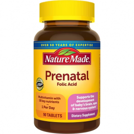 Vitaminas Prenatales con Ácido Fólico, 90 Tabletas