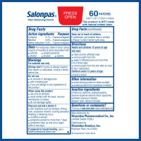 Parches Analgésicos de 8 Horas para Alivio de Dolores Musculares y Articulares - 60 Unidades