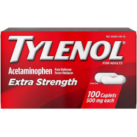 Acetaminofen extra fuerte Tylenol, 500 mg, 100 unidades